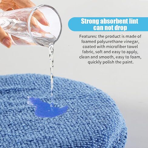 6 PCS Car Microfiber Wax Applicator Pads, Ultra Soft Care Microfiber Wax Applicator Pads with Finger Pocket, Wax Applicator Foam Sponge for Any Car, Truck, Boat, RV and Motorcycle in Saudi Arabia