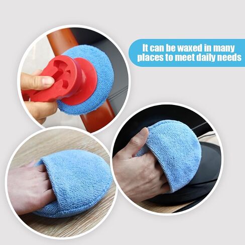 6 PCS Car Microfiber Wax Applicator Pads, Ultra Soft Care Microfiber Wax Applicator Pads with Finger Pocket, Wax Applicator Foam Sponge for Any Car, Truck, Boat, RV and Motorcycle in Saudi Arabia