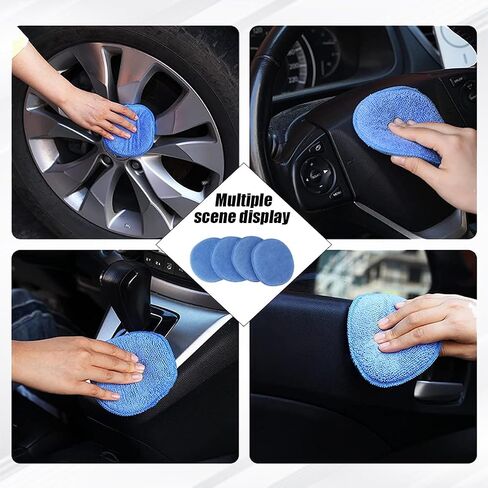 6 PCS Car Microfiber Wax Applicator Pads, Ultra Soft Care Microfiber Wax Applicator Pads with Finger Pocket, Wax Applicator Foam Sponge for Any Car, Truck, Boat, RV and Motorcycle in Saudi Arabia
