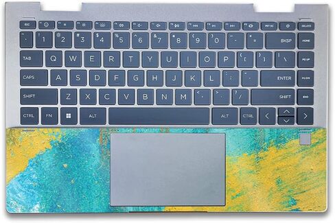 Glossy Glitter Laptop Skin Compatible with HP Envy x360 14" (2023) - Acrylic Blue - Premium 3M Vinyl Protective Wrap Decal Cover - Easy to Apply | Crafted in The USA by MightySkins in Kuwait