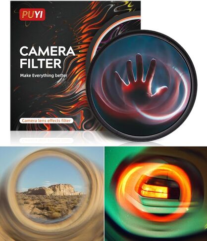 Camera Vortex Effect Filter, 67MM Prism Film Special Effects Glass Lens Photography Accessories for DSLR Cinematice Video and Photo, Filter Pouch Included in Saudi Arabia