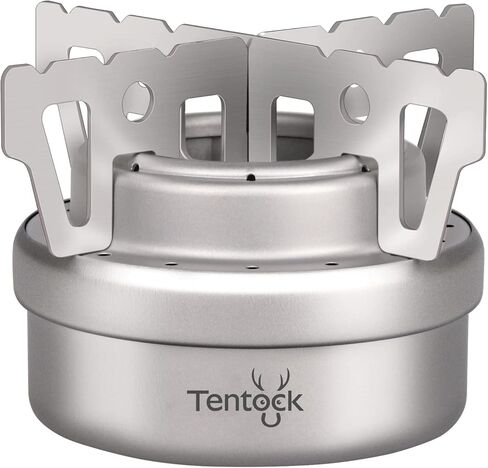 Tentock Titanium Alcohol Stove Backpacking Portable Cooking Stove Camping Alcohol Heater Mini Pocket Stove Ultralight Cooker Burner Outdoor with Stand for Picnic Hiking Garden Trekking in Kuwait