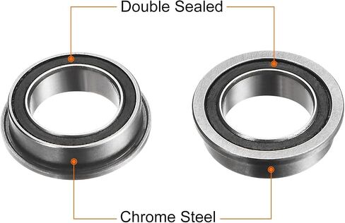 uxcell F6001-2RS Flanged Ball Bearing, 10pcs 12x28x8mm Chrome Steel Double Sealed ABEC1 Flange Bearings in Saudi Arabia