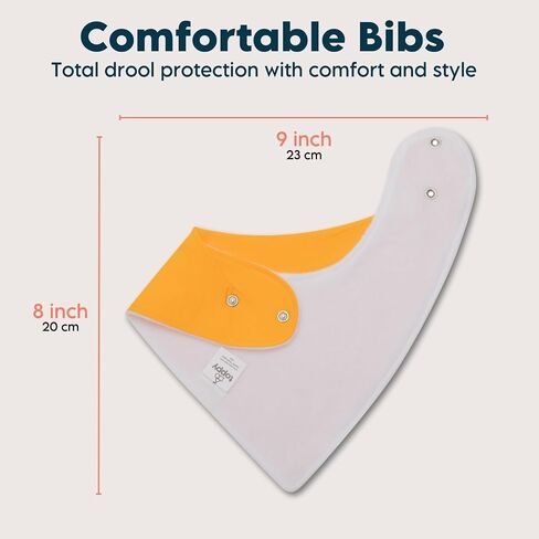8-Pack Organic Cotton Bandana Bibs for Baby Girls and Boys | Great for Newborns and Infants in Saudi Arabia