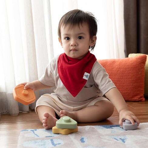 8-Pack Organic Cotton Bandana Bibs for Baby Girls and Boys | Great for Newborns and Infants in Saudi Arabia