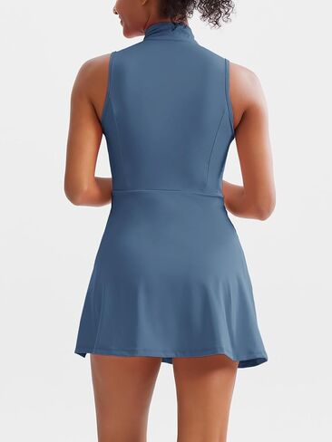Sexyasasii Tennis Dresses for Women,Tennis Golf Dresses with Built in Shorts Sleeveless Workout Athletic Dress with Pockets Sky Blue in Kuwait