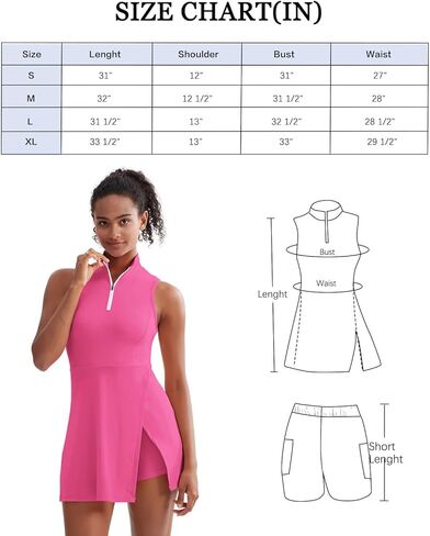 Sexyasasii Tennis Dresses for Women,Tennis Golf Dresses with Built in Shorts Sleeveless Workout Athletic Dress with Pockets Sky Blue in Kuwait