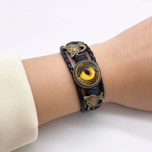 مياو جين 8 قطع سوار جلدي مضفر صنع عدة 18 ملم فارغة جولة كابوشون الحافة صينية زر ضبط جلدي متعدد الطبقات حبل سوار الكفة سوار معصم للصناعة اليدوية (أشكال مختلطة) in Kuwait