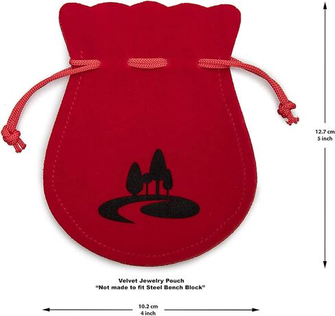 Steel Bench Block - 3" Round Professional Jewelers Anvil Tool - with Non-Slip Soft Rubber Base - for Metal Forming and Jewelry Repair - Complete with a Velvet Jewelry Pouch in Saudi Arabia