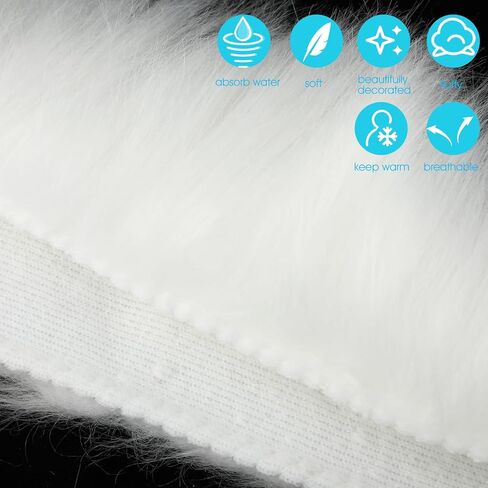 Faux Fur Fabric Precut Strips 2x60 inch Shaggy Plush Pre Cut Rolls Soft Fluffy Fuzzy Fur for DIY Craft Supply, Cosplay Costumes, Decoration, Gnome Beard Santa Hair (White) in Saudi Arabia