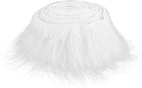 Faux Fur Fabric Precut Strips 2x60 inch Shaggy Plush Pre Cut Rolls Soft Fluffy Fuzzy Fur for DIY Craft Supply, Cosplay Costumes, Decoration, Gnome Beard Santa Hair (White) in Saudi Arabia