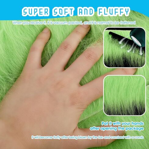 Faux Fur Fabric Precut Strips 2x60 inch Shaggy Plush Pre Cut Rolls Soft Fluffy Fuzzy Fur for DIY Craft Supply, Cosplay Costumes, Decoration, Gnome Beard Santa Hair (White) in Saudi Arabia