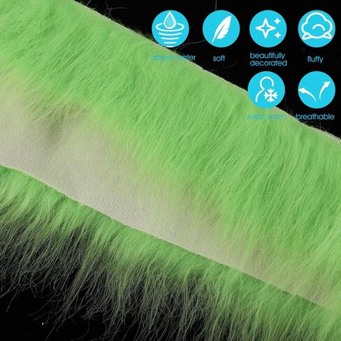 Faux Fur Fabric Precut Strips 2x60 inch Shaggy Plush Pre Cut Rolls Soft Fluffy Fuzzy Fur for DIY Craft Supply, Cosplay Costumes, Decoration, Gnome Beard Santa Hair (White) in Saudi Arabia