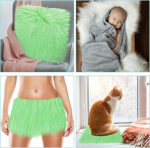 Faux Fur Fabric Precut Strips 2x60 inch Shaggy Plush Pre Cut Rolls Soft Fluffy Fuzzy Fur for DIY Craft Supply, Cosplay Costumes, Decoration, Gnome Beard Santa Hair (White) in Saudi Arabia