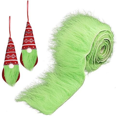 Faux Fur Fabric Precut Strips 2x60 inch Shaggy Plush Pre Cut Rolls Soft Fluffy Fuzzy Fur for DIY Craft Supply, Cosplay Costumes, Decoration, Gnome Beard Santa Hair (White) in Saudi Arabia