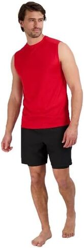 قميص Russell Athletic للرجال Dri-Power Muscle Performance بدون أكمام، قميص رياضي لكرة السلة، صالة الألعاب الرياضية، التمرين، الشاطئ، قميص التمرين، أحمر، مقاس متوسط in Kuwait