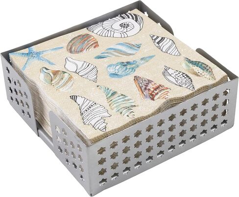 Boston International Metal Napkin Holder Caddy, Guest Towel Size, Silver with Weight in Saudi Arabia