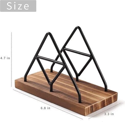 Agirlvct Napkin Holder for Table, Standing Vintage Farmhouse Napkin Holder, Steel and Wooden Base Kitchen & Dining Room Decor in Kuwait