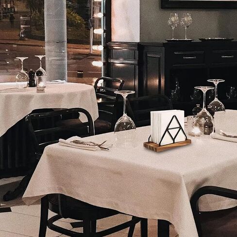 Agirlvct Napkin Holder for Table, Standing Vintage Farmhouse Napkin Holder, Steel and Wooden Base Kitchen & Dining Room Decor in Kuwait