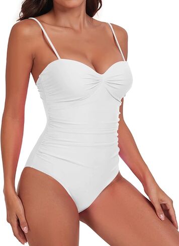 قطعة واحدة ملابس السباحة للنساء التحكم في البطن رفع 1 قطعة لباس سباحة Ruched ملابس السباحة الأشرطة قابل للتعديل Monokini in Kuwait