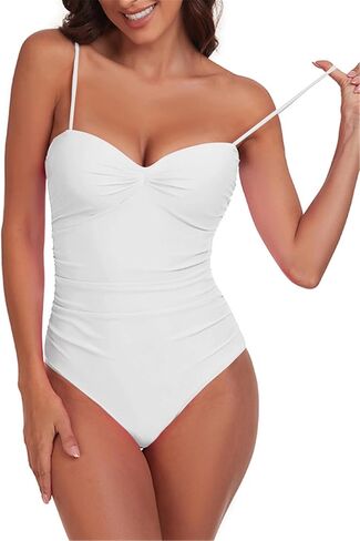 قطعة واحدة ملابس السباحة للنساء التحكم في البطن رفع 1 قطعة لباس سباحة Ruched ملابس السباحة الأشرطة قابل للتعديل Monokini in Kuwait