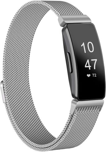 أساور Amzpas متوافقة مع Fitbit Inspire 2 وFitbit Inspire HR وFitbit Inspire & Fitbit Ace 2، سوار معصم مغناطيسي قابل للتعديل من الفولاذ المقاوم للصدأ قابل للتنفس للنساء والرجال in Saudi Arabia