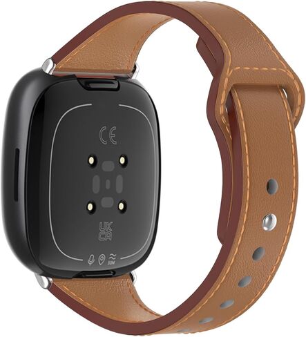 سوار جلدي من Mosstek متوافق مع Fitbit Versa 4/ Versa 3/ Fitbit Sense/Sense 2، سوار معصم بإبزيم نحيف للنساء والرجال in Kuwait