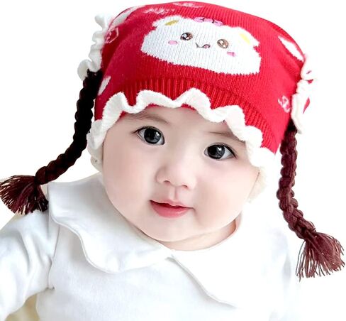 IMLECK Girls Knit Hats Winter Cotton Lining Winter Caps with Warm Earflaps Hat in Saudi Arabia