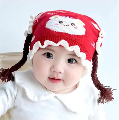 IMLECK Girls Knit Hats Winter Cotton Lining Winter Caps with Warm Earflaps Hat in Saudi Arabia