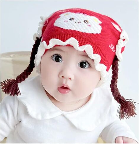 IMLECK Girls Knit Hats Winter Cotton Lining Winter Caps with Warm Earflaps Hat in Saudi Arabia