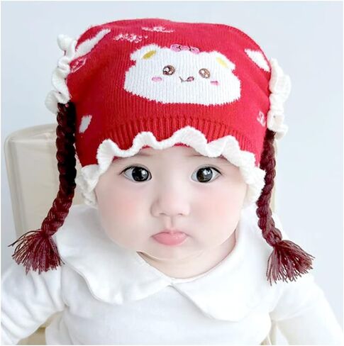 IMLECK Girls Knit Hats Winter Cotton Lining Winter Caps with Warm Earflaps Hat in Saudi Arabia