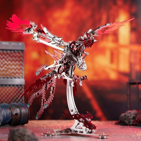 GFU الألغاز المعدنية ثلاثية الأبعاد للبالغين، مجموعات نماذج التجميع المعدنية DIY، ألعاب بناء ميكانيكية من الفولاذ المقاوم للصدأ لطائر الفينيق، هدايا عيد ميلاد للرجال والنساء (أحمر) in Kuwait