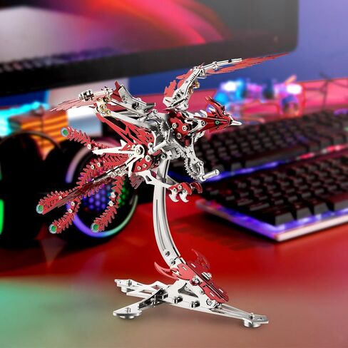 GFU الألغاز المعدنية ثلاثية الأبعاد للبالغين، مجموعات نماذج التجميع المعدنية DIY، ألعاب بناء ميكانيكية من الفولاذ المقاوم للصدأ لطائر الفينيق، هدايا عيد ميلاد للرجال والنساء (أحمر) in Kuwait