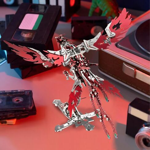GFU الألغاز المعدنية ثلاثية الأبعاد للبالغين، مجموعات نماذج التجميع المعدنية DIY، ألعاب بناء ميكانيكية من الفولاذ المقاوم للصدأ لطائر الفينيق، هدايا عيد ميلاد للرجال والنساء (أحمر) in Kuwait