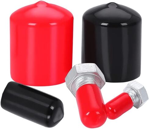 50 قطعة ID6mm(1/4") أغطية طرفية مطاطية حمراء من البولي فينيل كلوريد، أغطية نهاية مرنة من الفينيل، أغطية نهاية الأنابيب المستديرة، أغطية أمان لحماية خيط الترباس in Saudi Arabia