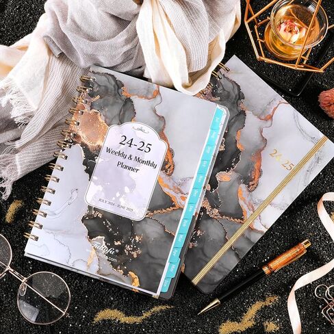 مخطط 2024-2025 - يوليو 2024 - يونيو 2025، مخطط أكاديمي 2024-2025، مخطط 2024-2025 أسبوعيًا وشهريًا، 6.3 بوصة × 8.4 بوصة، علامات التبويب، غلاف فني، جيب خلفي in Kuwait