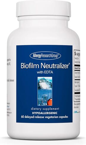 Allergy Research Group Biofilm Neutralizer - Biofilm Defense, EDTA Supplement, Proteolytic Enzymes, Serrapeptase, Vegetarian Capsules - 60 Count in Saudi Arabia