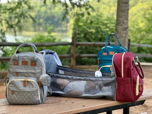 Diaper Bag Backpack Waterproof Large Travel Baby Changing Bags mini Backpack with Changing Station baby shower gifts (burgundy) in Kuwait