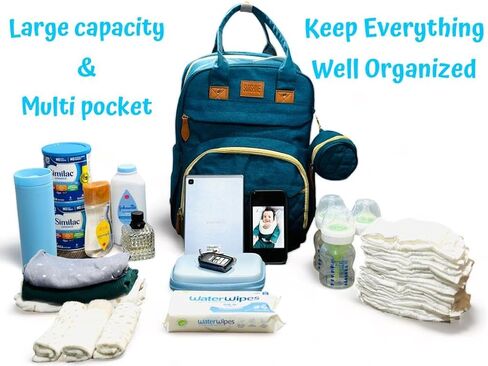 Diaper Bag Backpack Waterproof Large Travel Baby Changing Bags mini Backpack with Changing Station baby shower gifts (burgundy) in Kuwait