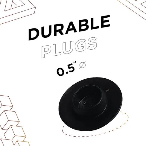 Prescott Plastics 1" (25.4mm) Outer Diameter Flush Mount Black Plastic Hole Plugs, Round End Caps for Auto Body & Sheet Metal, Impact & Weather Resistant, Made in USA - 10 Pack in Kuwait