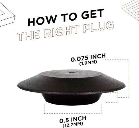 Prescott Plastics 1" (25.4mm) Outer Diameter Flush Mount Black Plastic Hole Plugs, Round End Caps for Auto Body & Sheet Metal, Impact & Weather Resistant, Made in USA - 10 Pack in Kuwait