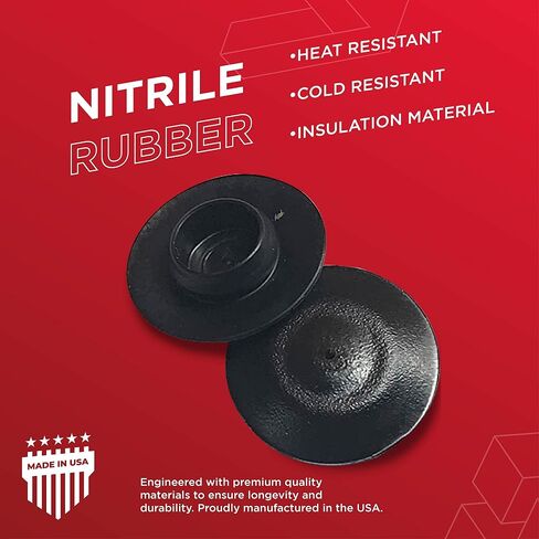 Prescott Plastics 1" (25.4mm) Outer Diameter Flush Mount Black Plastic Hole Plugs, Round End Caps for Auto Body & Sheet Metal, Impact & Weather Resistant, Made in USA - 10 Pack in Kuwait