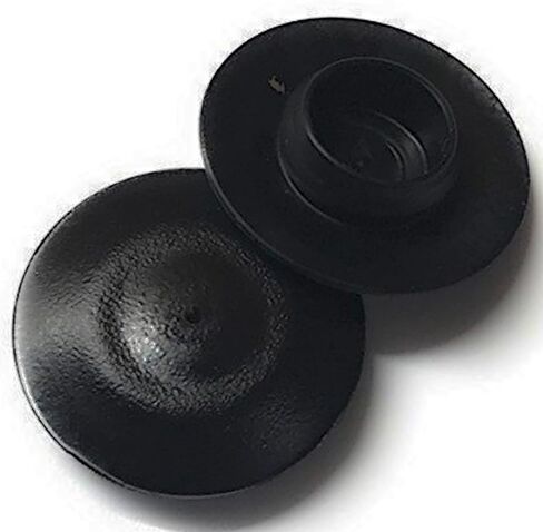 Prescott Plastics 1" (25.4mm) Outer Diameter Flush Mount Black Plastic Hole Plugs, Round End Caps for Auto Body & Sheet Metal, Impact & Weather Resistant, Made in USA - 10 Pack in Kuwait