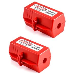 QWORK Polypropylene Plug Lockout Device for Lock Out Tag Out, Power Plug Lock Out, M Size - 110 to 125V 30A, 2 Pack in Kuwait