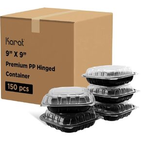 Karat Premium PP Container ، قم بإخراج حاويات الطعام - CASE (9 "x9" ، مقصورة واحدة) in Saudi Arabia