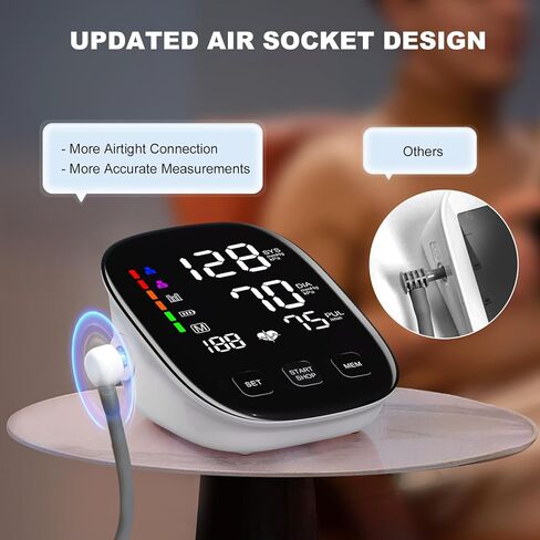 Blood Pressure Monitors for Home Use, 9-17'' & 13-21'' Extra Large Blood Pressure Cuff Upper Arm Blood Pressure Machine, 6 in Large LED Backlit Display, USB Cable & Batteries Included in Saudi Arabia