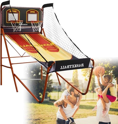 طي رف آلة إطلاق النار في كرة السلة المزدوجة مع نظام تسجيل إلكتروني ، مثالي للاستخدام المنزلي ، وهو مثالي لعشاق الرياضة وجلسات التدريب in Kuwait