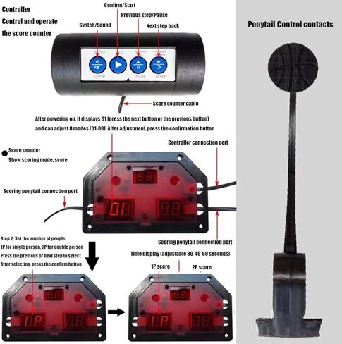 طي رف آلة إطلاق النار في كرة السلة المزدوجة مع نظام تسجيل إلكتروني ، مثالي للاستخدام المنزلي ، وهو مثالي لعشاق الرياضة وجلسات التدريب in Kuwait