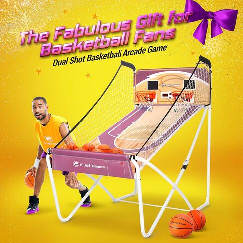Basketball Arcade Games - Electronic Basketball Games (Online Challenge & Battl, Shoot Hoops) Dual Shot/Purple (EIS021332024) in Saudi Arabia