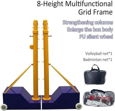 Portable Sports Net Stand with 8 Height Adjustments for Badminton,Tennis,and Volleyball,Heavy Duty Backyard Game Set W/Silent Tire (Style2) in Saudi Arabia